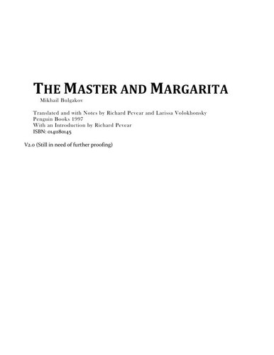 Обложка книги The Master and Margarita